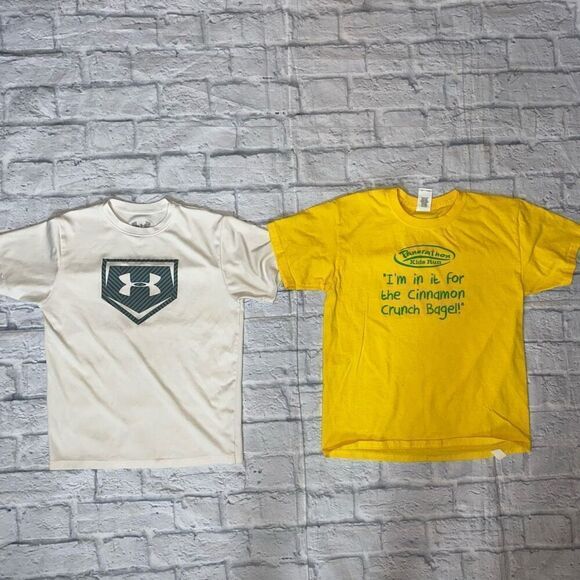 Under Armour/gildan youth boys M Crewneck short sleeve t-shirt bundle - Picture 1 of 8